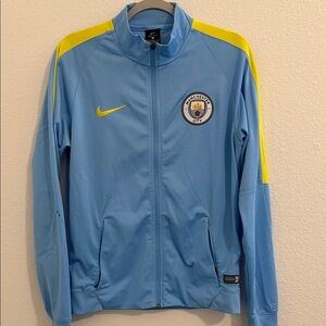 Nike Light Blue and Yellow Manchester City Jacket